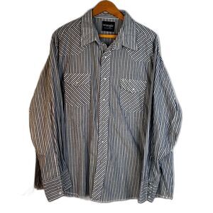 Wrangler Western Shirts Pearl Button Long‎ Sleeve Button Up Shirt Size XL/1X*